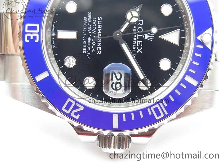 LB Dial EWF SS Bracelet Black A3235 Submariner on 41mm 126619 Ceramic Blue 0421